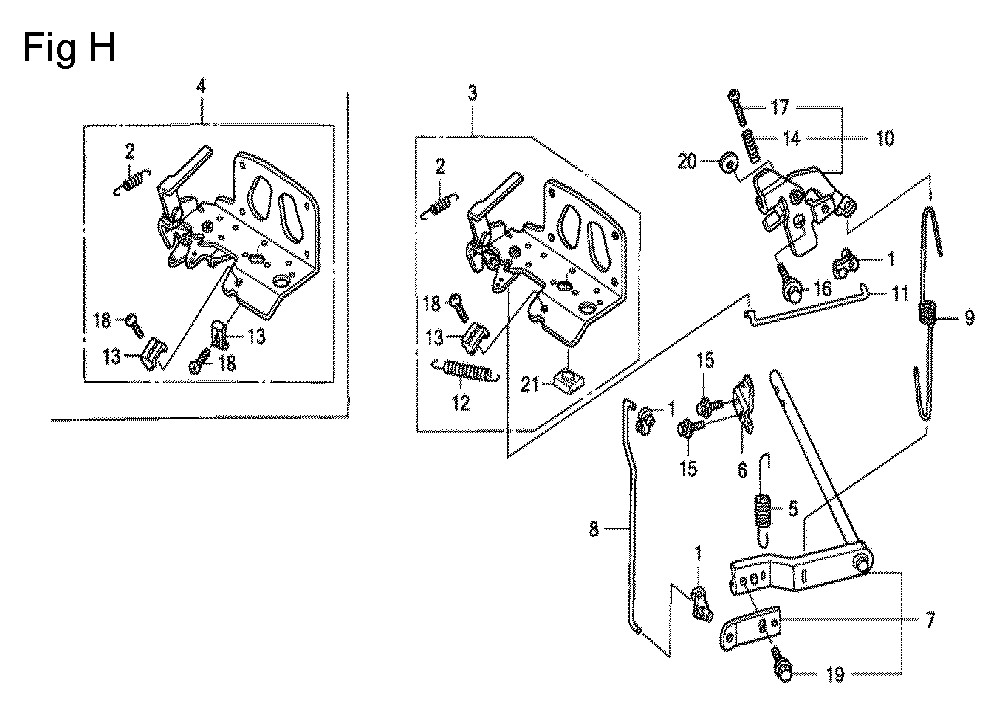 Fig-8 Diagram and Parts List for GCV530 Type QEA1A Honda Engine