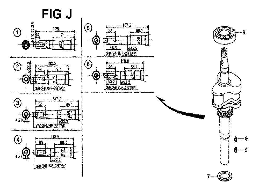 Fig-11 Diagram and Parts List for GXV140 Type MAJ Honda Engine
