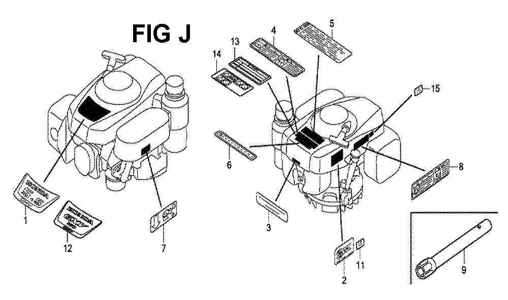 Fig-11 Diagram and Parts List for GXV160H2 Type N45 Honda Engine