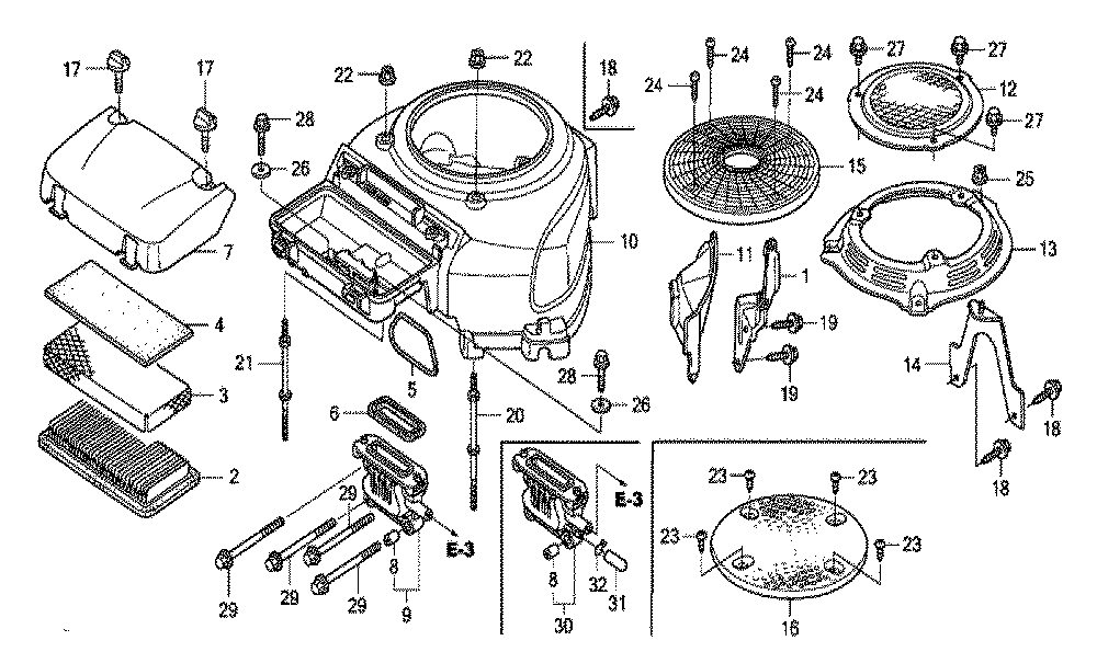 Fig-0 Diagram and Parts List for GCV530U Type SEE2 Honda Engine