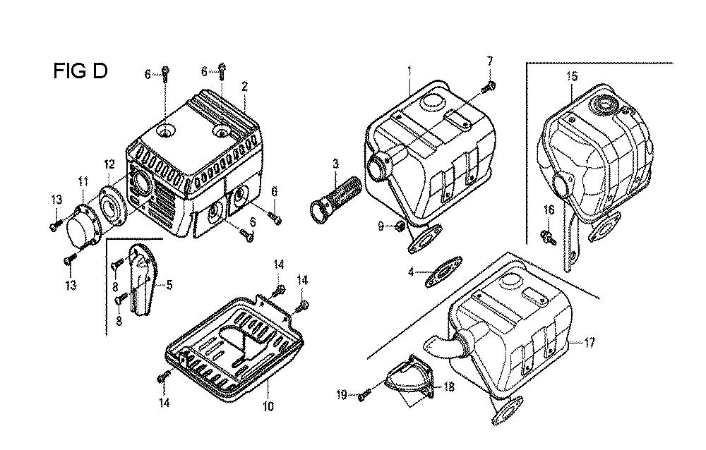 Fig-4 Diagram and Parts List for GX120T1 Type SD16 Honda Engine