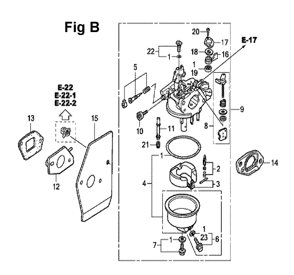 Fig-10 Diagram and Parts List for GXV160UH2 Type A1T Honda Engine