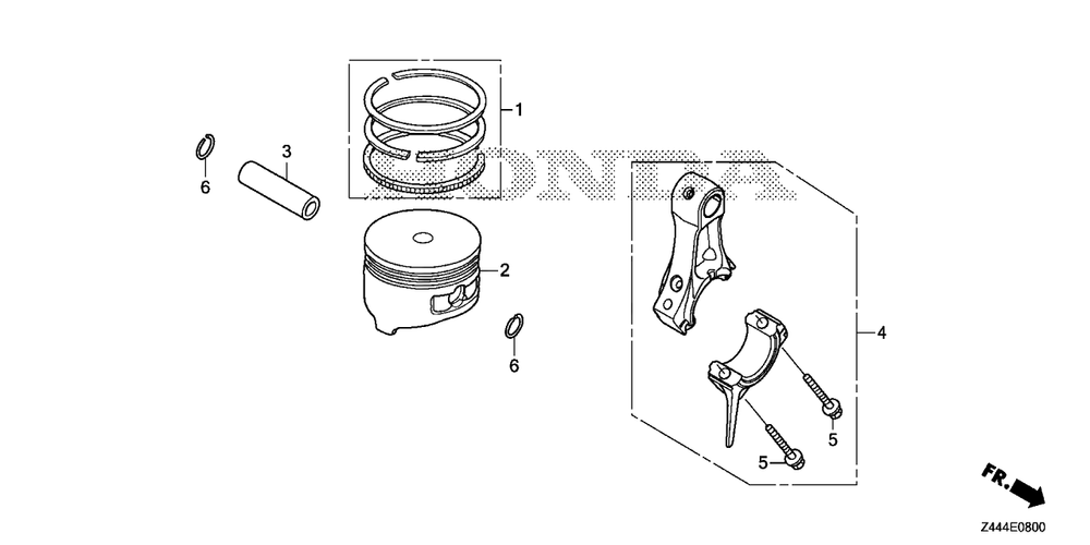 Piston-Connecting Rod Diagram and Parts List for EU2200IT (Type  AG)(EAMT-1000001 - 9999999) Honda Generator