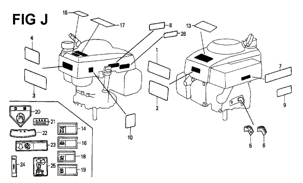 Fig-11 Diagram and Parts List for GXV120 Type SFS Honda Engine