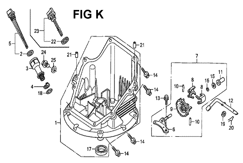Fig-11 Diagram and Parts List for GCV190LA Type G5B Honda Engine