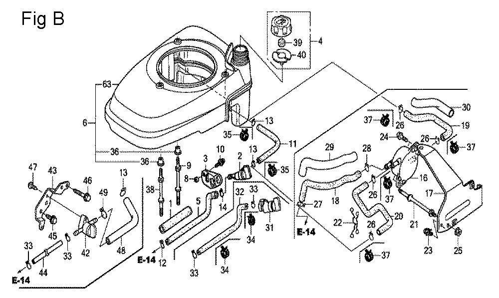 Fig-2 Diagram and Parts List for GCV160A Type A3A Honda Engine
