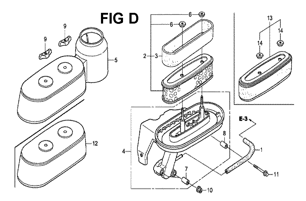 Fig-7 Diagram and Parts List for GXV160H2 Type N1F Honda Engine