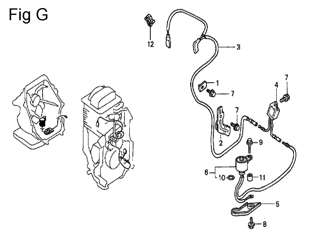 Fig-7 Diagram and Parts List for GC160 Type PXC Honda Engine