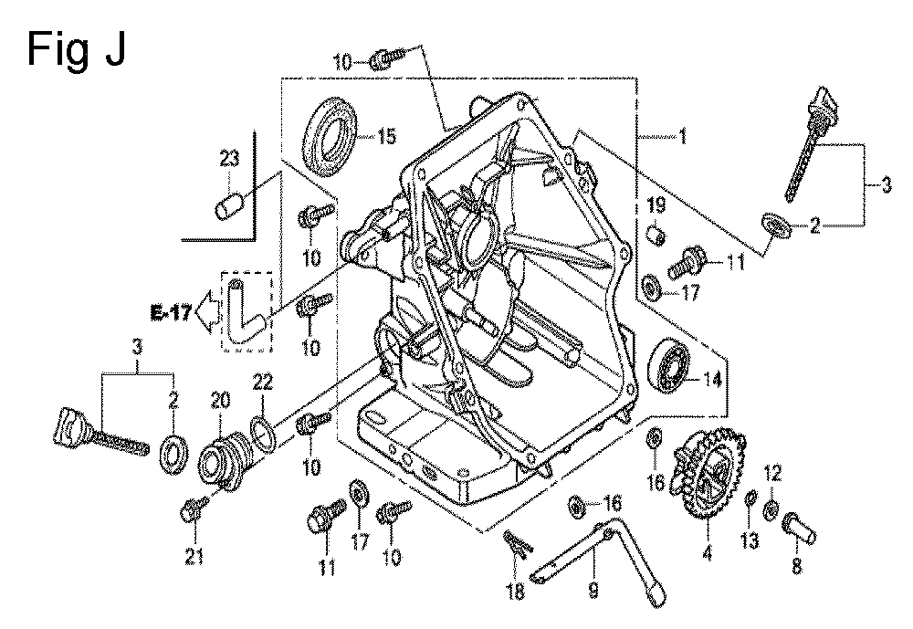 Fig-10 Diagram and Parts List for GC160A Type QHPA Honda Engine