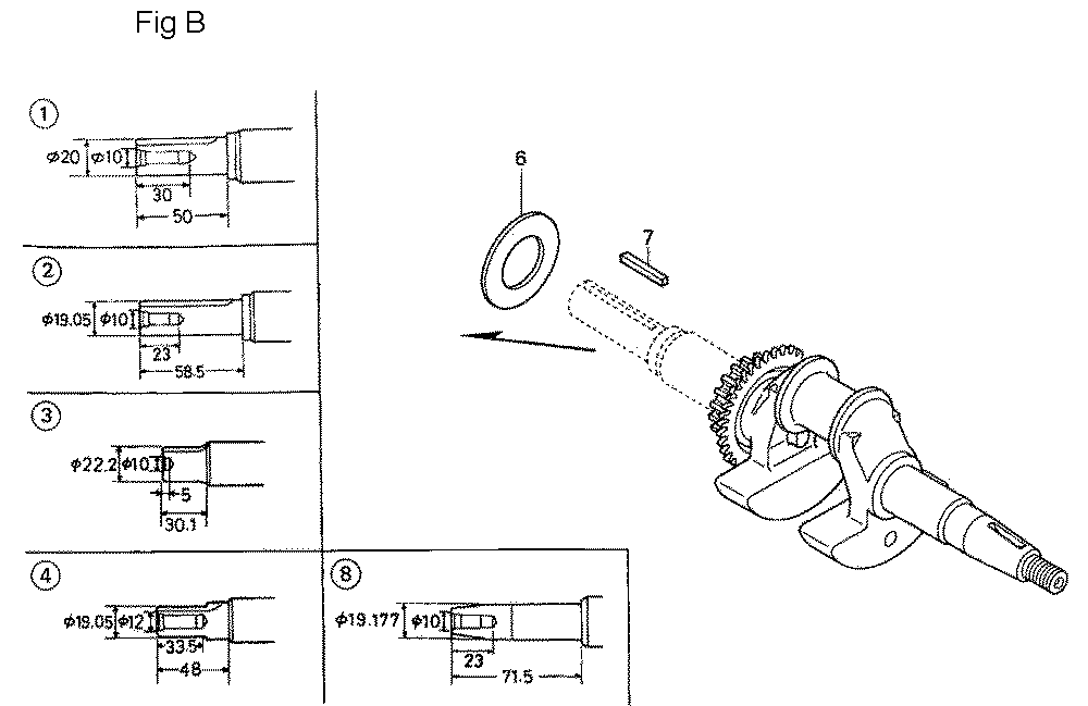 Fig-2 Diagram and Parts List for GC190A Type QEA Honda Engine
