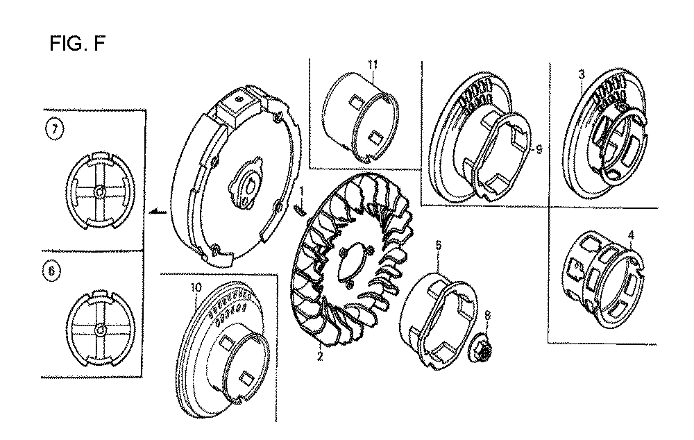 Fig-6 Diagram and Parts List for GX120T1 Type QXS2 Honda Engine