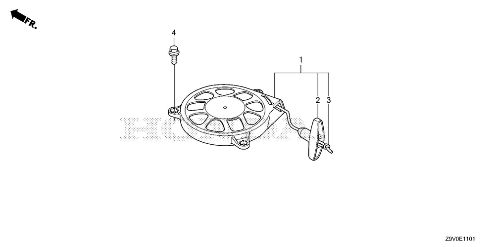 Recoil Starter (2) Diagram and Parts List for GCV200LA (Type G5BR)(GJAVA-1000001-9999999) Honda Engine