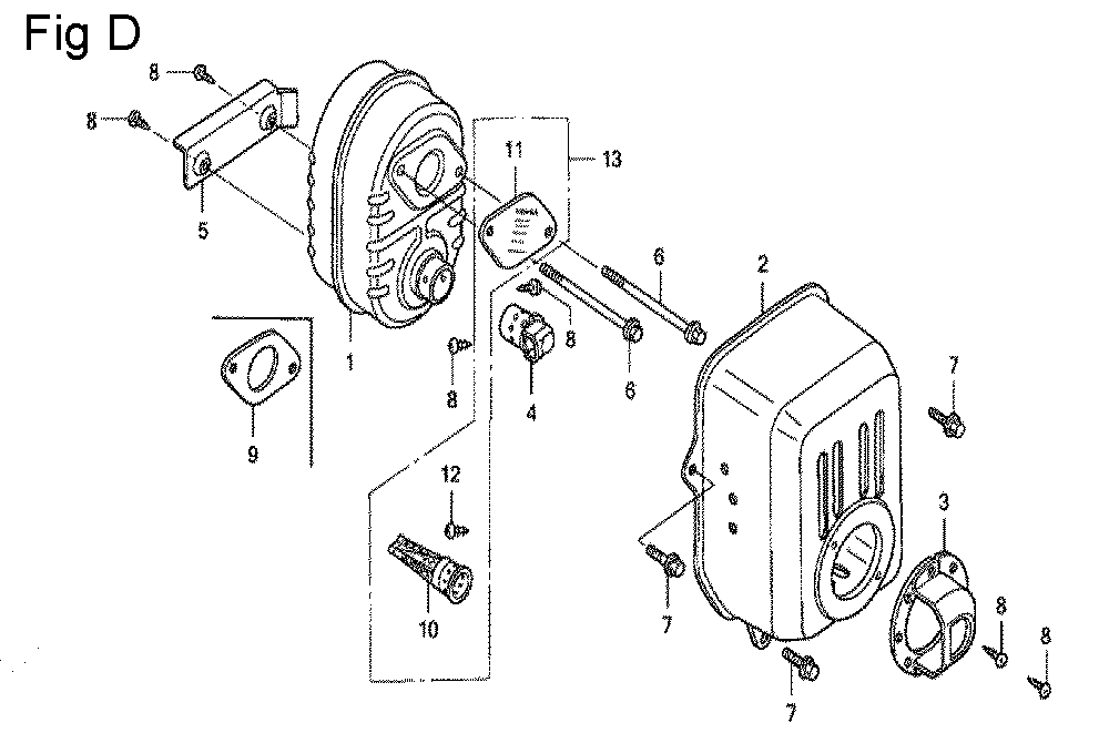 Fig-4 Diagram and Parts List for GC135 Type QFC Honda Engine