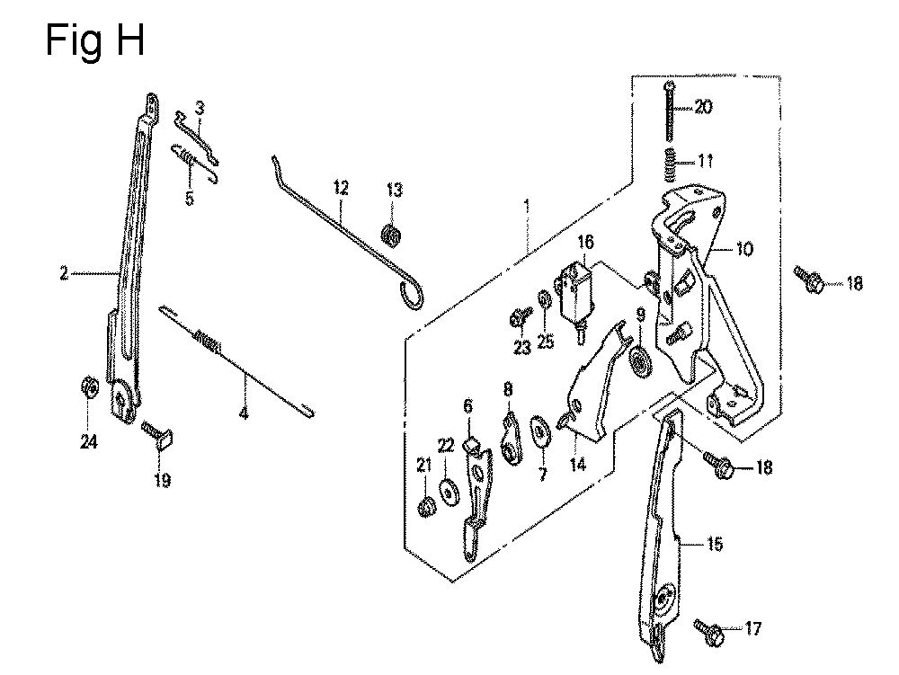 Fig-8 Diagram and Parts List for GC160 Type VX Honda Engine