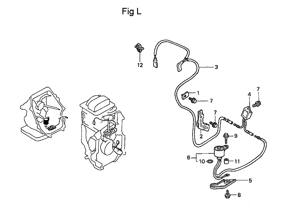 Fig-12 Diagram and Parts List for GC160 Type VXA Honda Engine