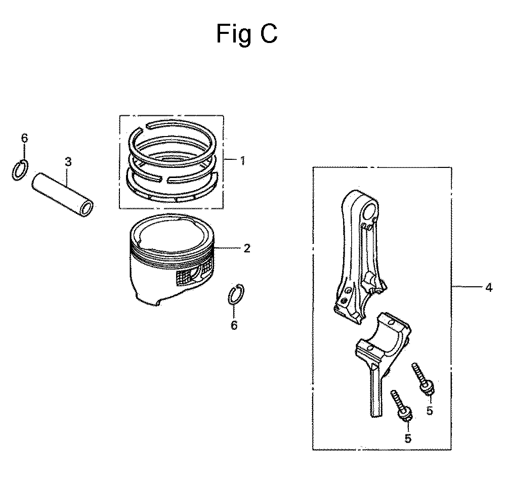 Fig-3 Diagram and Parts List for GC160 Type QHA2 Honda Engine