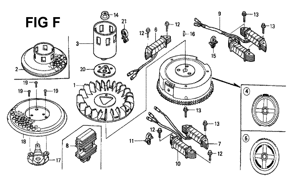 Fig-4 Diagram and Parts List for GXV340K2 Type DN3 Honda Engine