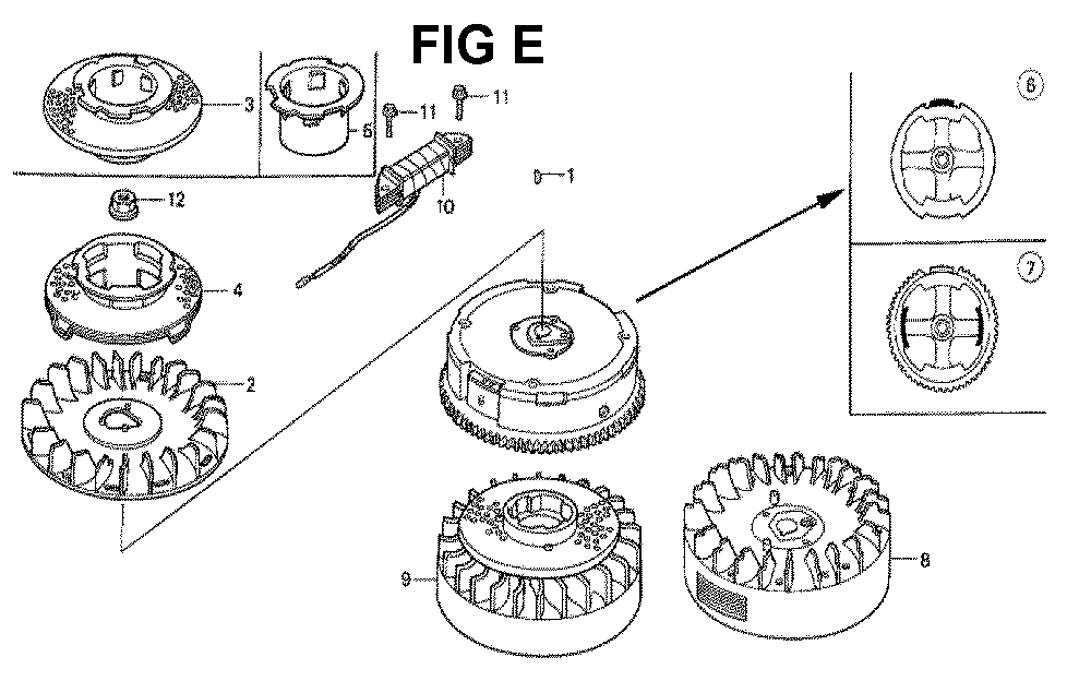 Fig-12 Diagram and Parts List for GXV160K1 Type SFCA Honda Engine