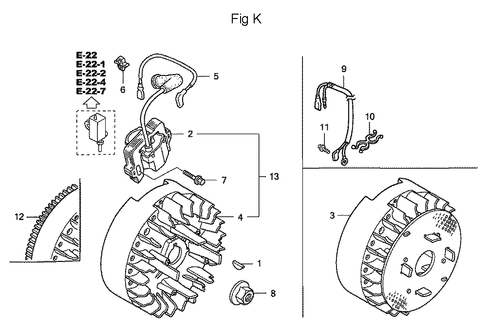 Fig-11 Diagram and Parts List for GC160A Type MHA2 Honda Engine