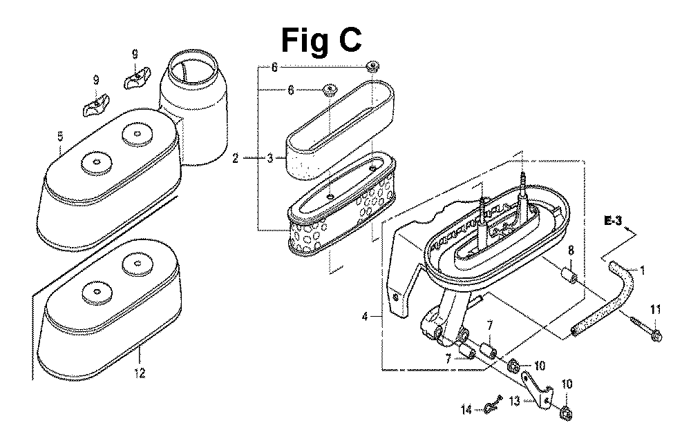 Fig-4 Diagram and Parts List for GXV160UH2 Type N15 Honda Engine