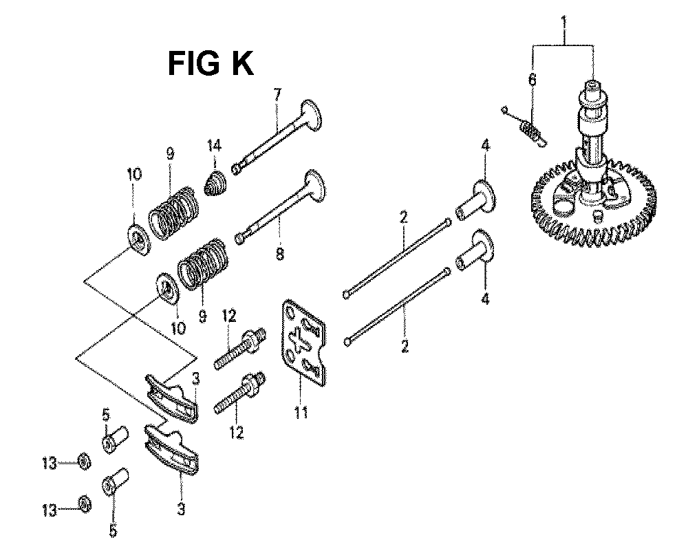 Fig-8 Diagram and Parts List for GXV160 Type P Honda Engine