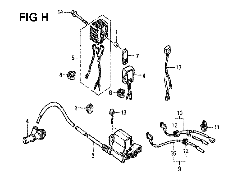Fig-3 Diagram and Parts List for GXV340K2 Type DX2 Honda Engine