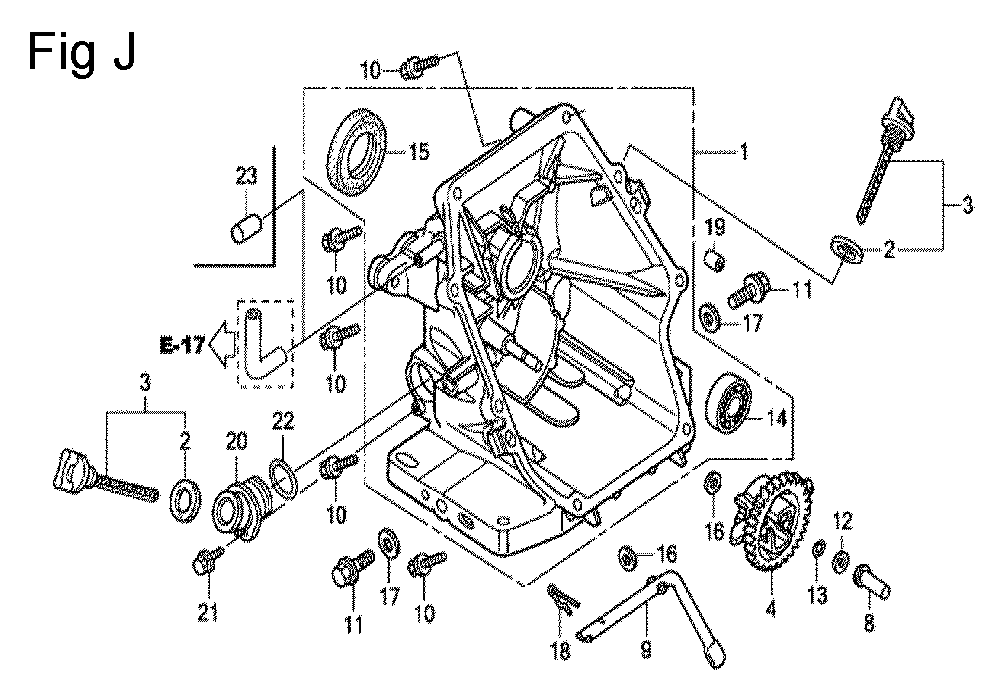 Fig-10 Diagram and Parts List for GC135 Type PHC Honda Engine