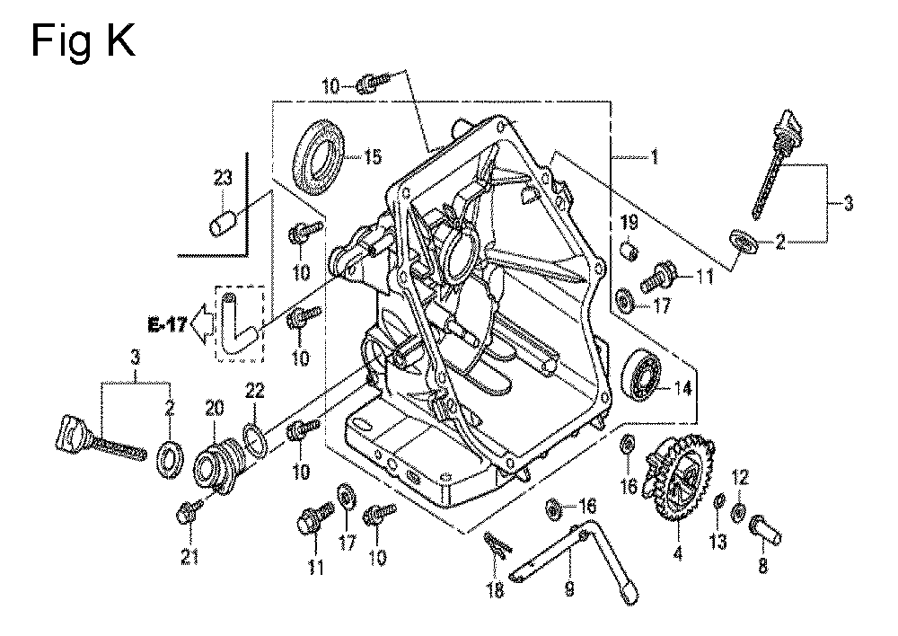 Fig-11 Diagram and Parts List for GC135 Type VXJ Honda Engine