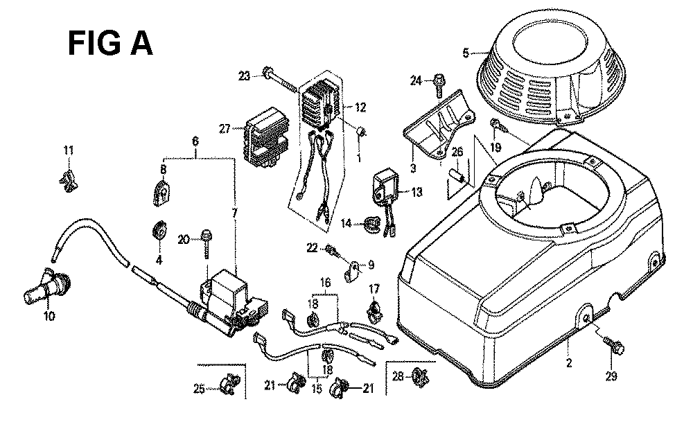 Fig-3 Diagram and Parts List for GXV340K1 Type DN4 Honda Engine