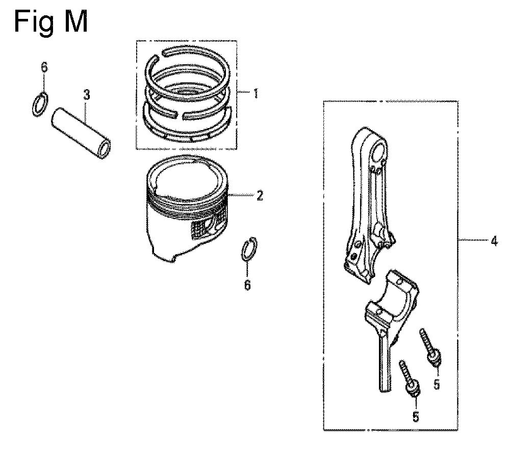 Fig-13 Diagram and Parts List for GC135 Type VXU Honda Engine