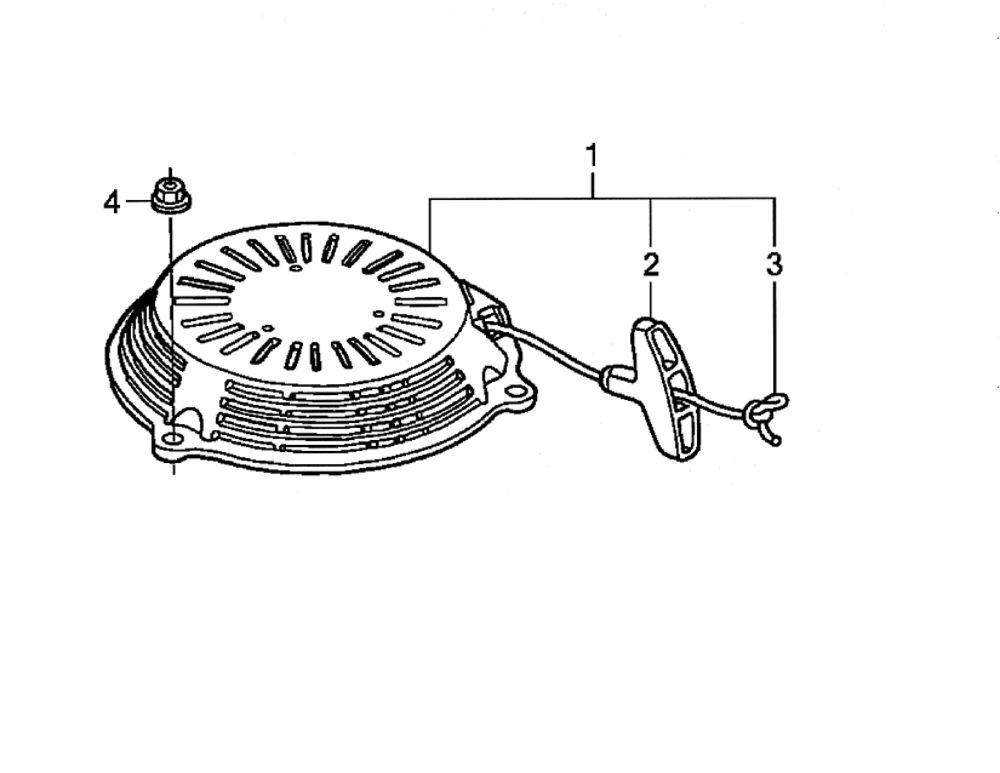 Recoil Starter Diagram and Parts List for GCV190-LABHH  Honda Engine