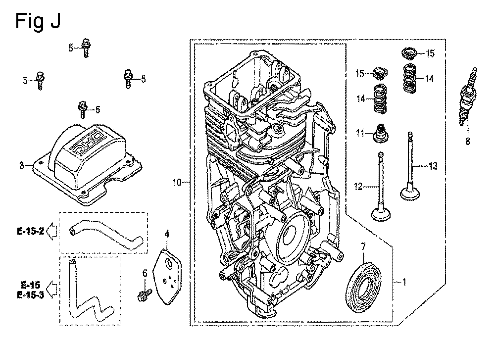 Fig-10 Diagram and Parts List for GC160A Type QHE4 Honda Engine
