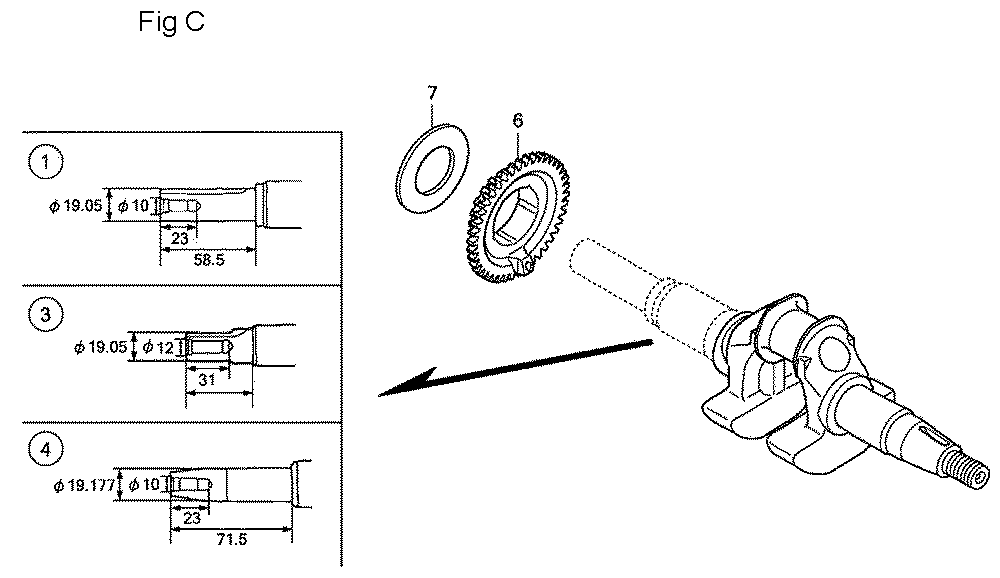 Fig-3 Diagram and Parts List for GC160LA Type QHC Honda Engine