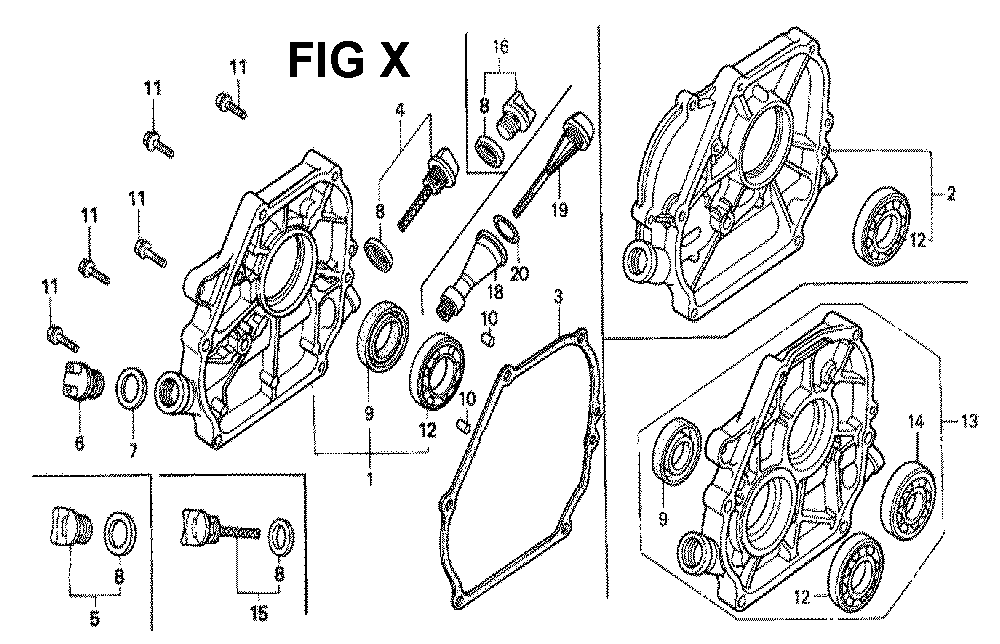 Fig-25 Diagram and Parts List for GX160K1 Type H1 Honda Engine