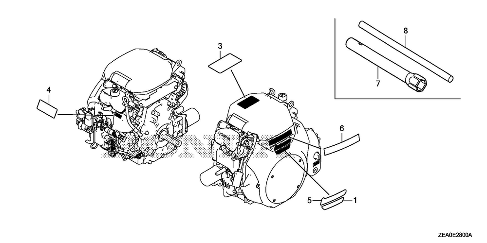 Label - Tool Diagram and Parts List for GX700IRHX (Type BXF)(GCAUH-1000001-9999999) Honda Engine