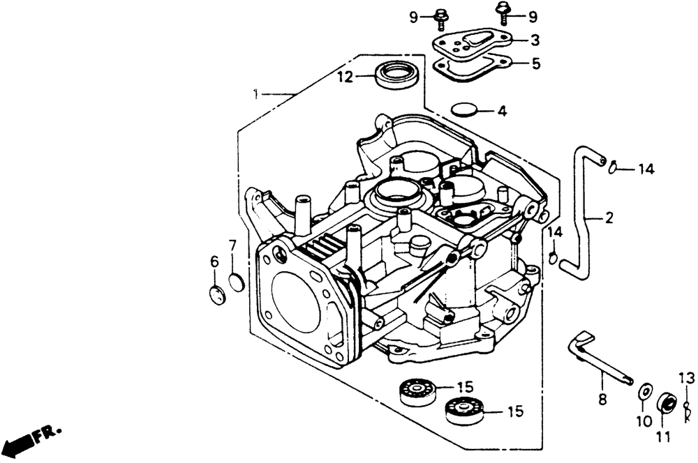 Cylinder Diagram and Parts List for HT-R3009K1 (Type  SA)(MA1T-5100001 - 9999999) Honda Lawn Mower