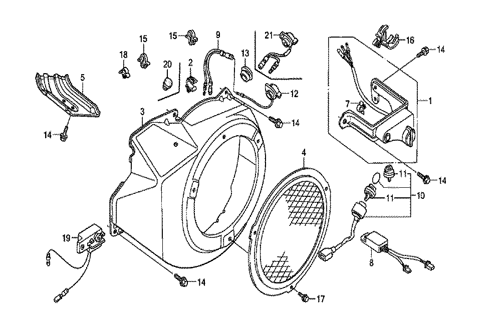 Fig-0 Diagram and Parts List for GX240K1 Type LKSA Honda Engine