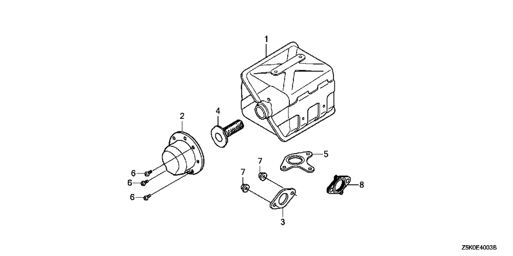 Other Parts (Muffler) (2) Diagram and Parts List for GX270UT2 (Type  QCWT/A)(GCBGT-2000001 - 2258490) Honda Engine