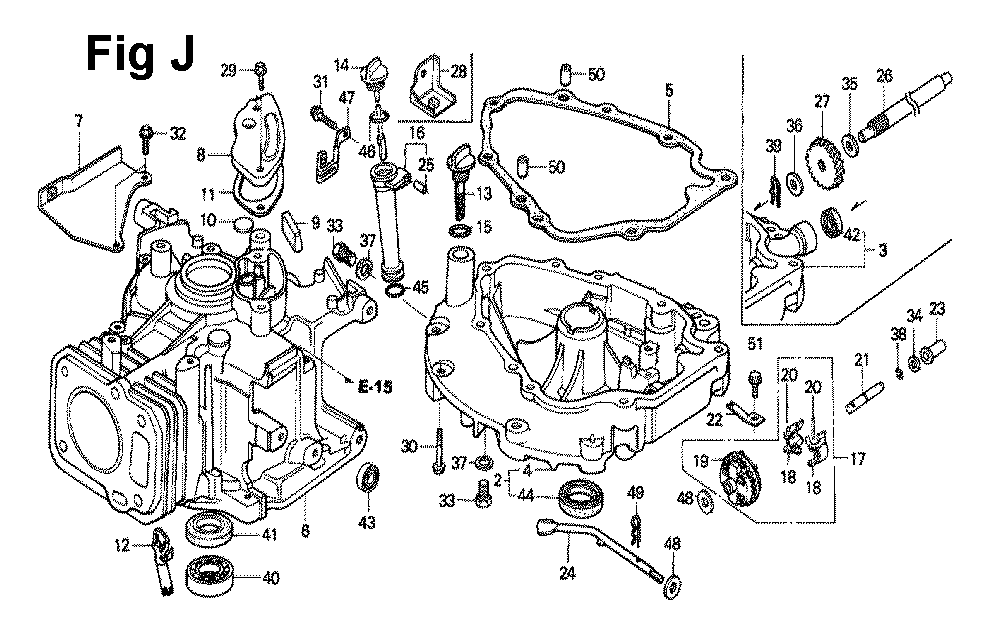 Fig-2 Diagram and Parts List for GXV120 Type N1B Honda Engine