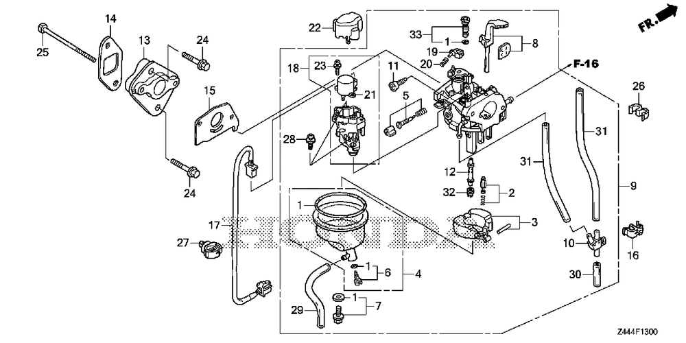 Carburetor Diagram and Parts List for EU2200IT (Type  A3)(EAMT-1000001 - 9999999) Honda Generator