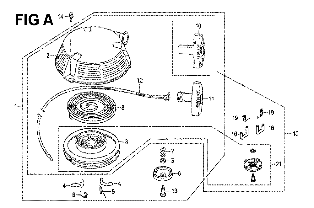 Fig-11 Diagram and Parts List for GXV160H2 Type SFL1 Honda Engine