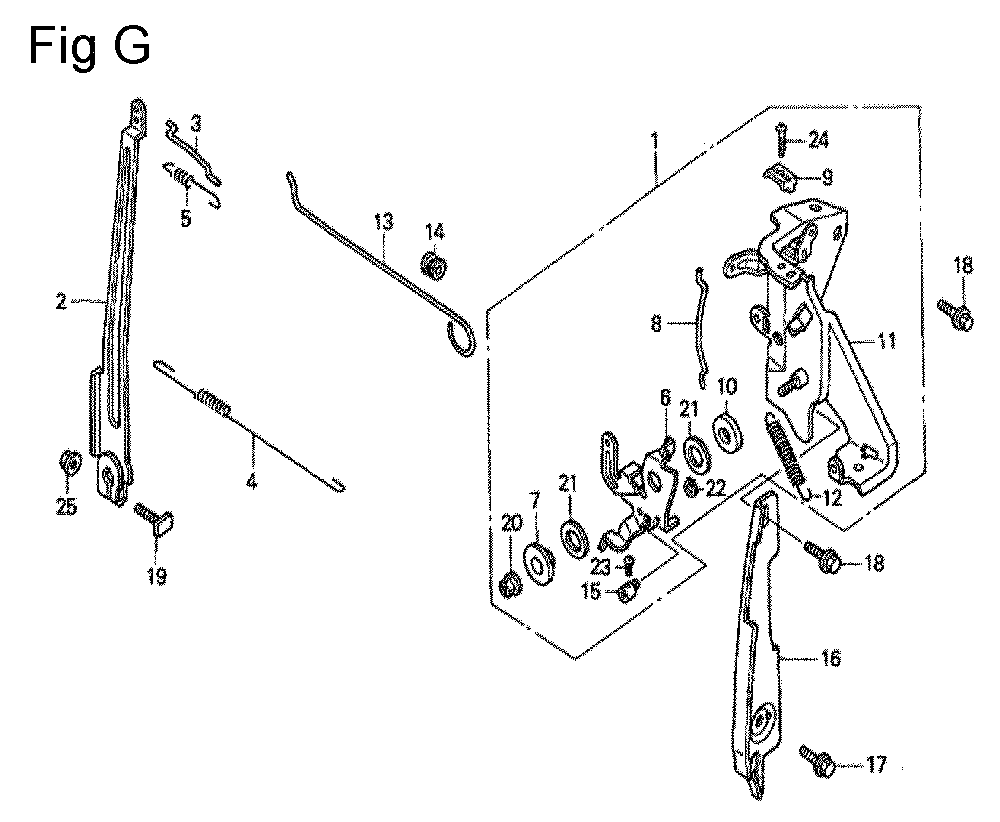 Fig-7 Diagram and Parts List for GC160A Type SHE6 Honda Engine