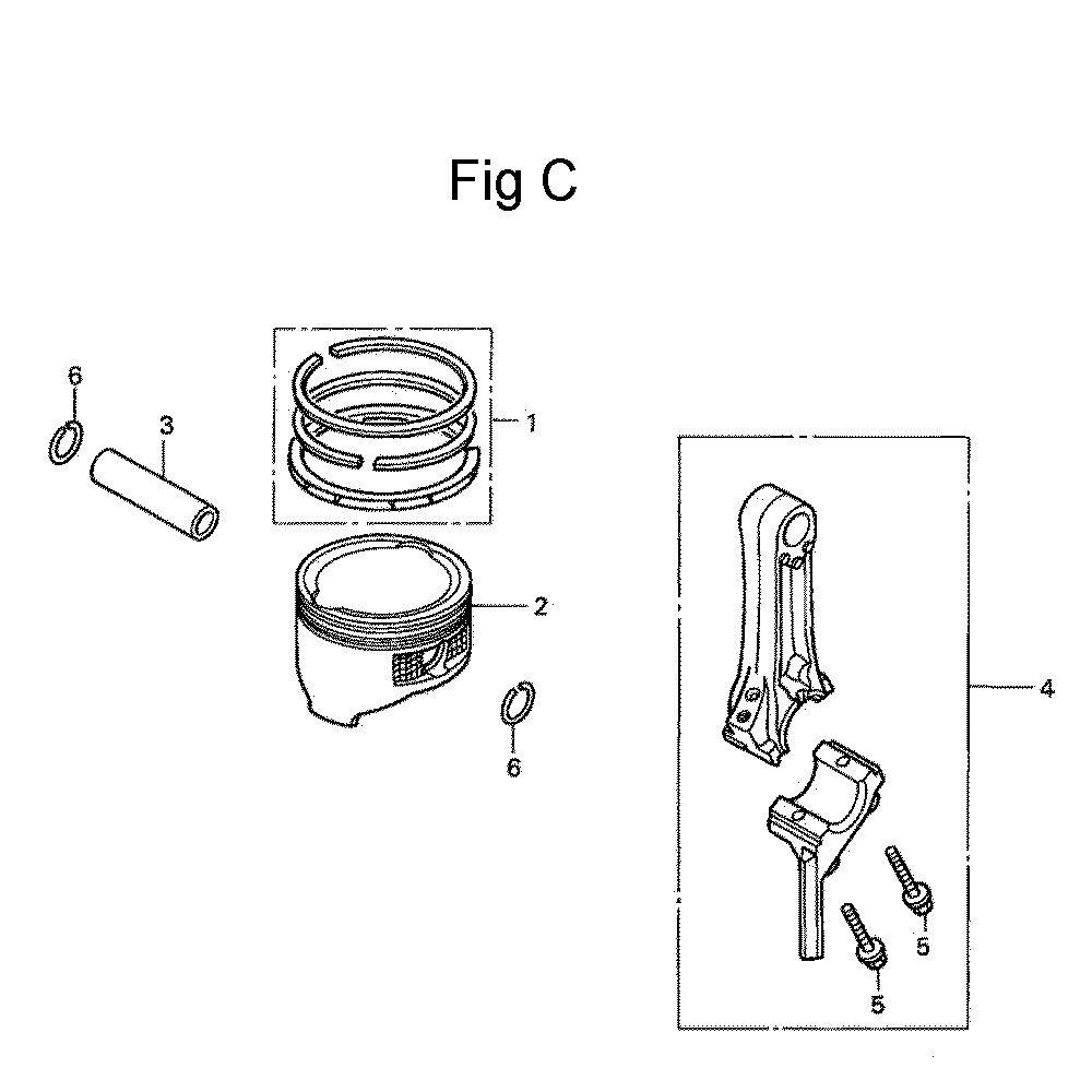Fig-3 Diagram and Parts List for GC135 Type QHA Honda Engine