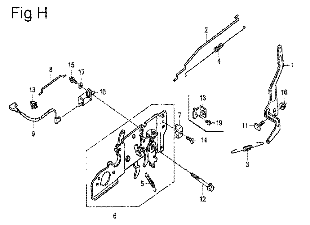 Fig-8 Diagram and Parts List for GSV190LA Type GBH Honda Engine