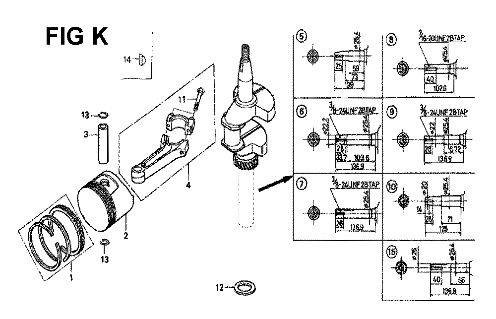 Fig-10 Diagram and Parts List for GXV160 Type N1 Honda Engine
