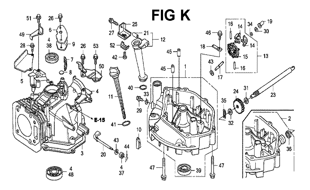 Fig-8 Diagram and Parts List for GXV160H2 Type N1F5 Honda Engine