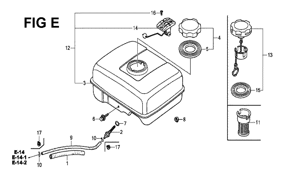 Fig-6 Diagram and Parts List for GX160H1 Type QDBRA Honda Engine