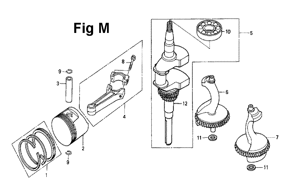 Fig-13 Diagram and Parts List for GXV340 Type DNE Honda Engine