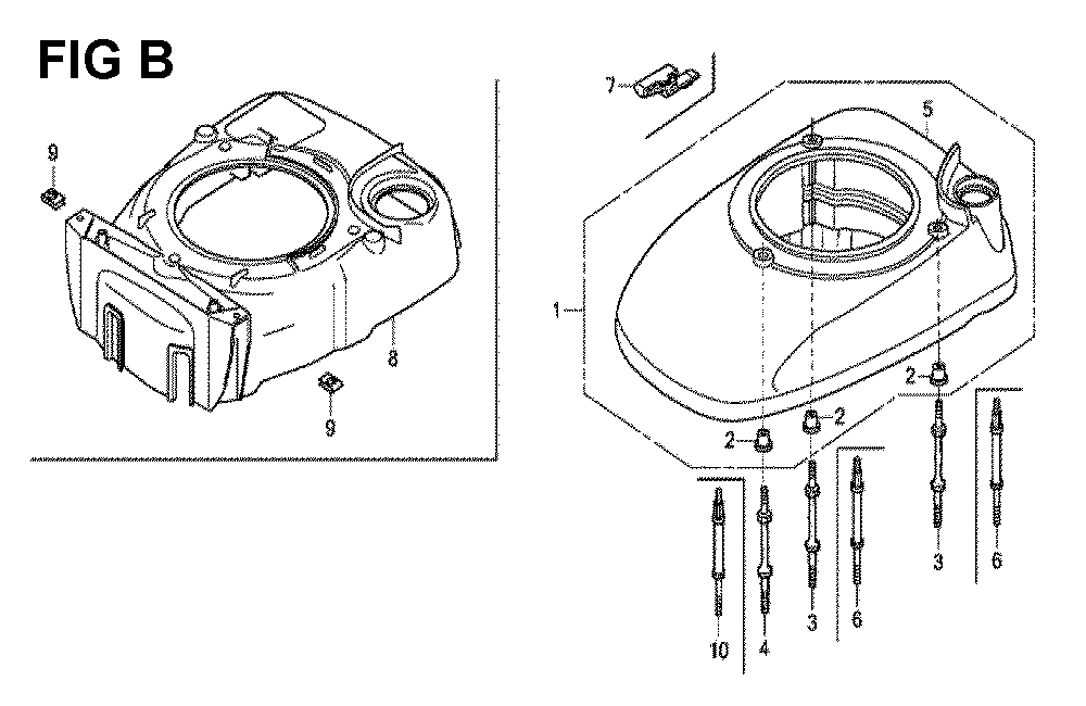 Fig-2 Diagram and Parts List for GCV190LA Type SBH Honda Engine