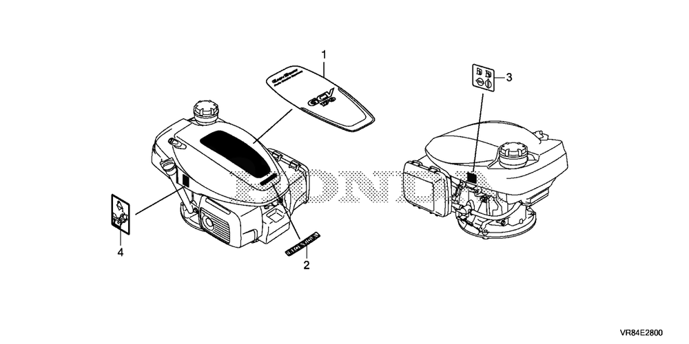 Label Diagram and Parts List for HRN216 (Type  VYAA)(MANA-1000001 - 9999999) Honda Lawn Mower